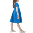 thumbnail image 4 of Bwiyojiz Tailles Mode 100-150 Robe Décontractée d'Été à Manches Courtes Unie pour Filles, Enfants Moyens à Grands, Bleu, 4 of 4