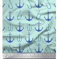 thumbnail image 1 of Soimoi Green Poly Georgette Fabric Anchor Hook Nautical Decor Fabric Printed Yard 42 Inch Wide, 1 of 3