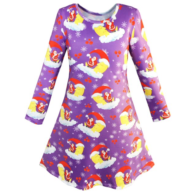 Girls Dress Christmas Santa Xmas Tree Jingle Bell 4 Years