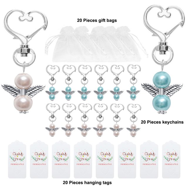 AMERTEER Gift Bags Set DIY Drawstring Candy Biscuit Pouches Kit Heart Shaped Keychain Hanging Tags Favor Bags Set