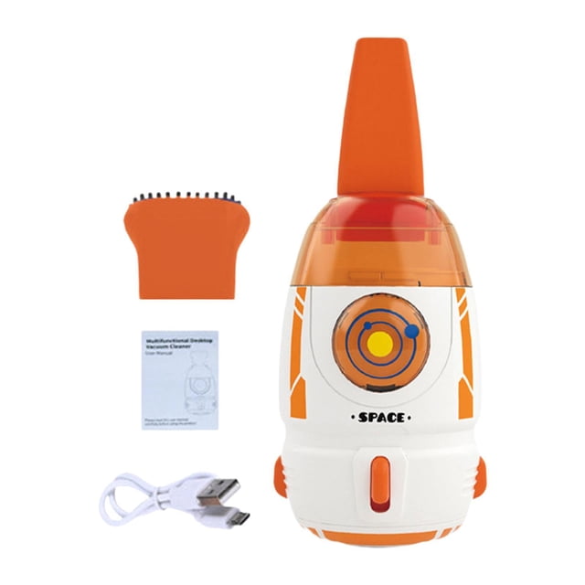 simhoa Desktop Vacuum Cleaner Elegant Power Table Dust Cleaner for Office Dorm Desk Orange White