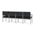 thumbnail image 5 of Lenox Steel Reception Waiting 4-Seat Chair / Silver Steel / Dark Gray / Black, 5 of 5