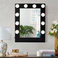 thumbnail image 3 of Gymax Wall Mounted Vanity Mirror Hollywood Makeup Dimmer Light Black, 3 of 10