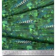 thumbnail image 2 of Soimoi Green Poly Georgette Fabric Triangle & Brush Stroke Abstract Fabric Prints By Yard 52 Inch Wide, 2 of 3