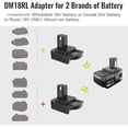 thumbnail image 4 of DM18RL Battery Adapter Converter with USB & Type-C Port for Use with R-yobi 18V Lithium Battery Tools, Converts De-Walt 20V Li-ion or Mil-Waukee 18V Li-ion Battery to R-yobi 18V Li-ion Battery, 4 of 10