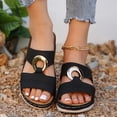 thumbnail image 1 of Styesk Womens Sandals Summer New Foreign Trade Large Size Wedge Fish Mouth Solid Color Large Size One Line Outside To Wear Beach Sandals, 1 of 7