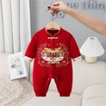 thumbnail image 2 of WEAIXIMIUNGChristmas Girls Long Sleeve Pullover Romper Sweatshirt Bodysuits Romper 0-3 Months, 2 of 9
