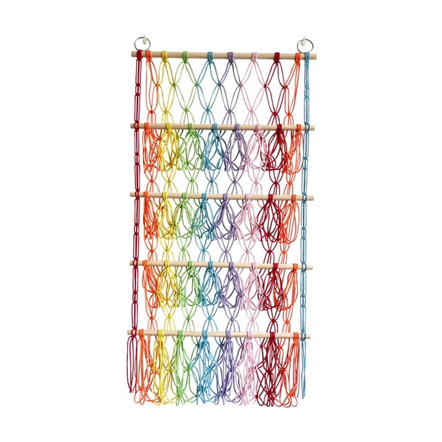 pitrice Wall Hanging Organizer Plush Toy Storage Violet Hammock Toy Animal Stuffed Ball Net Multicolor 105x52cm