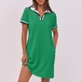 thumbnail image 2 of Dvprdro Robe d'Été pour Femme Mode Classique Unie à Manches Courtes Robe Mini Décontractée Ample avec Poches Robe Chemise de Tennis Golf, 2 of 3