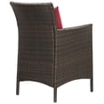 thumbnail image 3 of Modway Conduit 17" Rattan & Aluminum Patio Dining Armchair in Brown & Red, 3 of 3