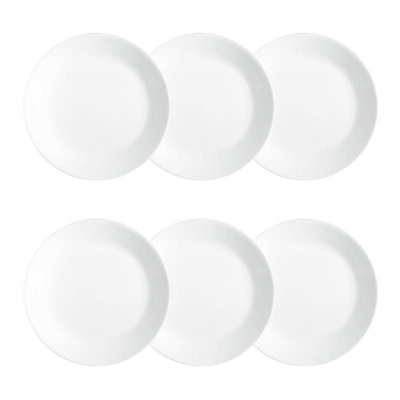 Corelle Winter Frost White 6.75" Glass Appetizer Plate (Set of 6)