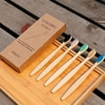 thumbnail image 2 of Amdohai 5Pcs/Set Natural Bamboo Toothbrushes Soft Bristles Bamboo Handle for Home Hotel Travel Use, 2 of 5