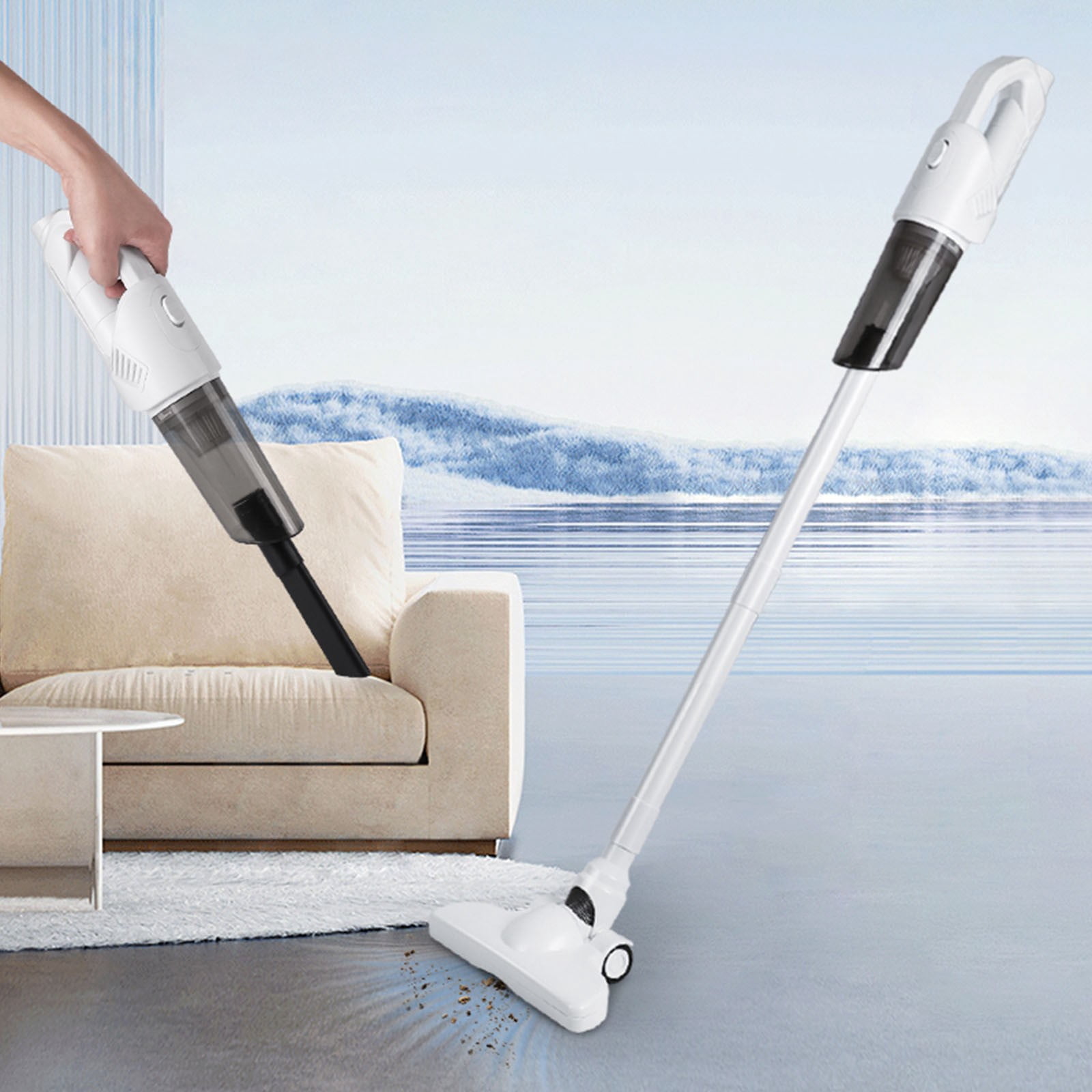 Dvkptbk Vacuum Cleaner Handheld Wireless Vacuum Cleaner Portable Strong Suction Belt Detachable Water Tank Room Car Dual Purpose Car Accessories