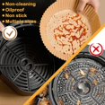 thumbnail image 2 of Air Fryer Disposable Paper Liners for Ninja AF101C, 9 Inch Parchment Paper Liners Round Liner Pads, Non-Stick Disposable Unbleached Baking Paper for Air Fryer, Baking Roasting Microwave (100PCS), 2 of 7