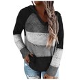 thumbnail image 1 of IROINID Liquidation Hauts Grande Taille pour Femmes, Pull Imprimé de Noël, Col Rond, Manches Longues, Boutons, Noir, 1 of 5