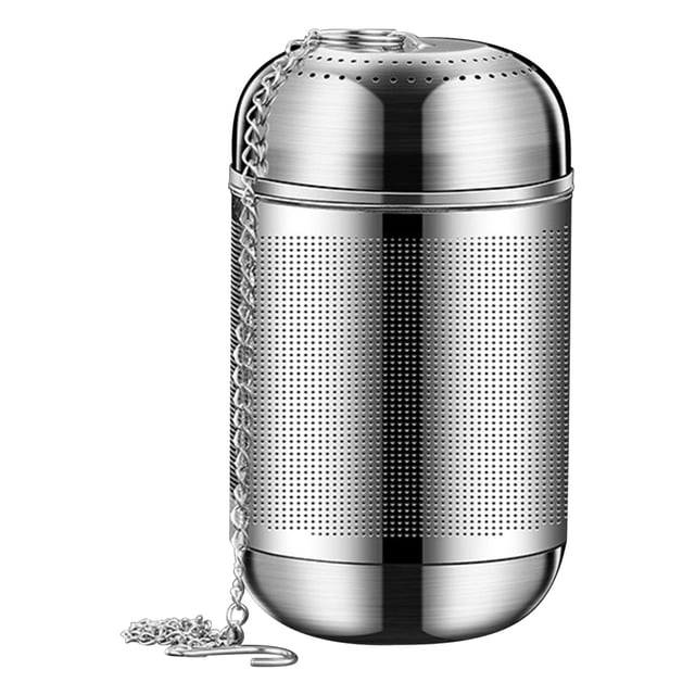 304 Stainless Steel Tea Filter Infuser Basket with Chain Hook Loose Leaf Strainer Pot Brewing Accessory