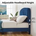 thumbnail image 3 of Intexca Full Size Velvet Bed Frame, Adjustable Headboard, Wood Slats (Blue), 3 of 5