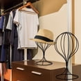 thumbnail image 2 of VogueV Vintage Hat Display Stand - Iron Wall-Mounted Coat & Cap Rack Black, 2 of 8
