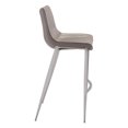 thumbnail image 3 of ZUO Chaise de Bar Magnus (Lot de 2) Gris & Argent, 3 of 6