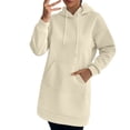 thumbnail image 1 of Timegard Sweatshirts for Women Long Sleeve Hoodies Mid Length Pullover Casual Comfy Dress with Pockets, 1 of 8