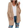 thumbnail image 4 of XZNGL Open Front Cardigan for Women Womens Popcorn Long Sleeve Open Front Pockets Oversized Cardigan Sweater Coats Long Cardigan Sweaters for Women Oversized Cardigan Sweaters for Women, 4 of 5
