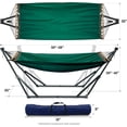 thumbnail image 2 of Tranquillo Hamac Universel avec Supports en Acier Enduit Électrostatique, Support de Hamac Réglable et Pliable avec Filet en Polyester à 2 Couches et Sac de Transport pour 2 Personnes. Toile - Vert Émeraude, 2 of 5