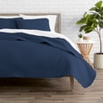 thumbnail image 1 of Bare Home Quilt Set - 3 Piece - Diamond Stitched Bedspread Coverlet - King, Dark Blue, 1 of 4