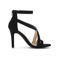thumbnail image 3 of BLISSFUL STEP Women Zipper Ankle Strap Stiletto Heel Sandals Black 5, 3 of 8