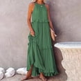 thumbnail image 1 of Gspmoly Robe pour Femmes, Robe d'Été Décontractée pour Femmes à Col Rond, Unie, à Bandage, Sans Manches, Longue, Robes de Soirée pour Femmes jusqu'à 60 % de Rabais, 1 of 6