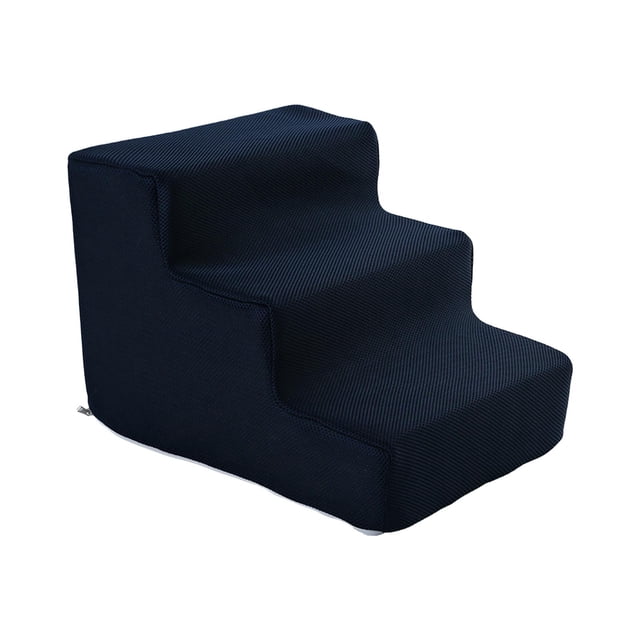 GROWTH TANK Cat Ramp Dog Stairs Ladder Lightweight Puppy Stairs Soft and Comfortable Machine S 3 Step Dark BLue