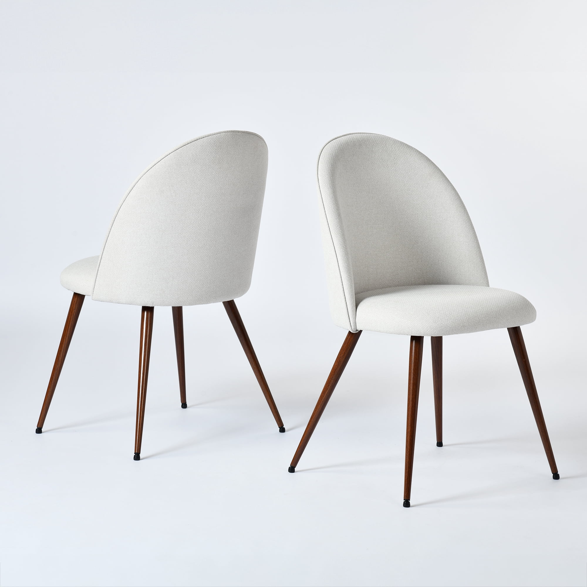 Homy Casa Lot de 2 Chaises de Salle à Manger, Chaises d'Appoint Rembourrées avec Pieds en Métal pour Cuisine, Crème