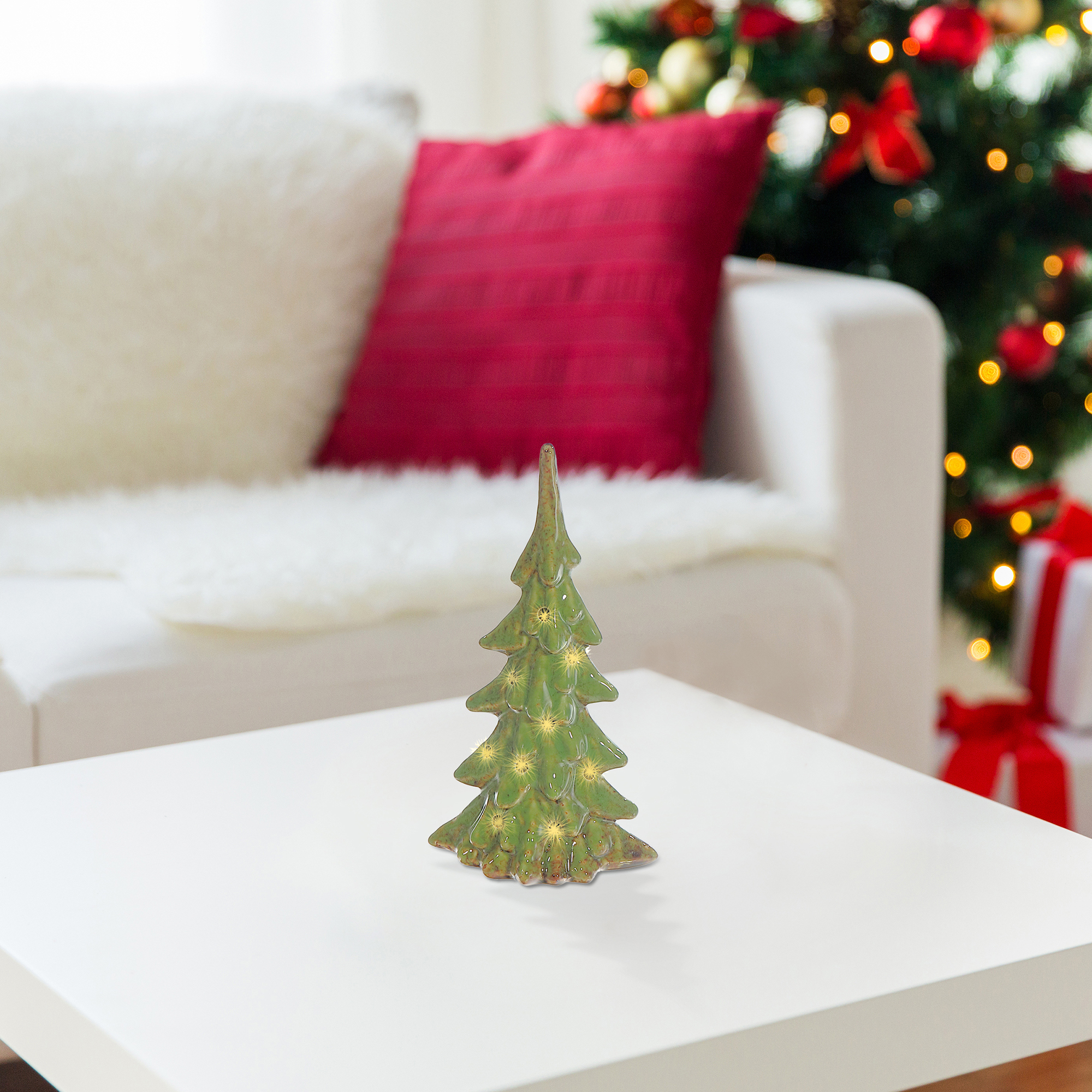 Décoration DArbre En Porcelaine À Led (Vert)