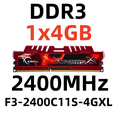 thumbnail image 1 of G.SKILL RipjawsX DDR3 2400MHz 4GB RAM Desktop Memory DIMM for PC,1x4GB,F3-2400C11S-4GXL, 1 of 4