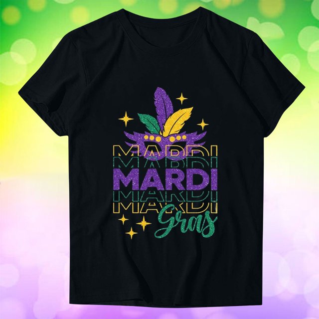 TIMIFIS T-Shirts à Manches Courtes pour Femmes, Carnavals Tendance, T-Shirt à Imprimé Graphique, Décontracté, Col Rond, Hauts d'Été, Vêtements