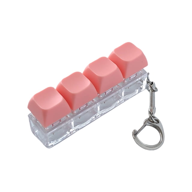 TACILIP Sensory Toys, 4 - In - 1 Keyboard - Themed Fidget Toy Keychain - Pressable Button Stress Reliever 4 Colors Stress - Reducing Small Gift, Birthday Gifts