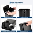 thumbnail image 4 of 3.2 Gallon Trash Can for Kitchen, Stainless Steel Step Trash Can with Soft-Close Lid & Removable Inner Bucket, Rectangular Garbage Can for Office Bathroom Living Room, Black, 4 of 8
