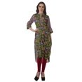thumbnail image 3 of Moomaya Kurti Tunique Imprimée à Col Mandarin Longueur Genou pour Femmes Vêtements Porter, 3 of 6