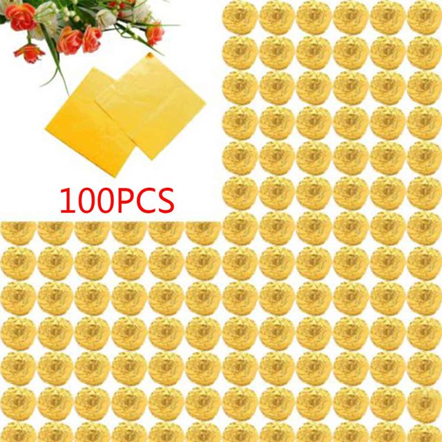 100pcs Square Aluminum Foil Wrappers Colorful Package for Square wrappers; Candy Sweets Candy Chocolate Lollipops