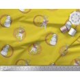 thumbnail image 2 of Soimoi Poly Georgette Fabric Wreath,Snowman,Reindeer Animal Printed Fabric 1 Yard 52 Inch Wide, 2 of 3
