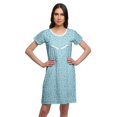 thumbnail image 1 of Moomaya Chemise de Nuit à Manches Courtes Imprimée pour Femmes, Col Rond, en Coton, Vêtement de Nuit, 1 of 5