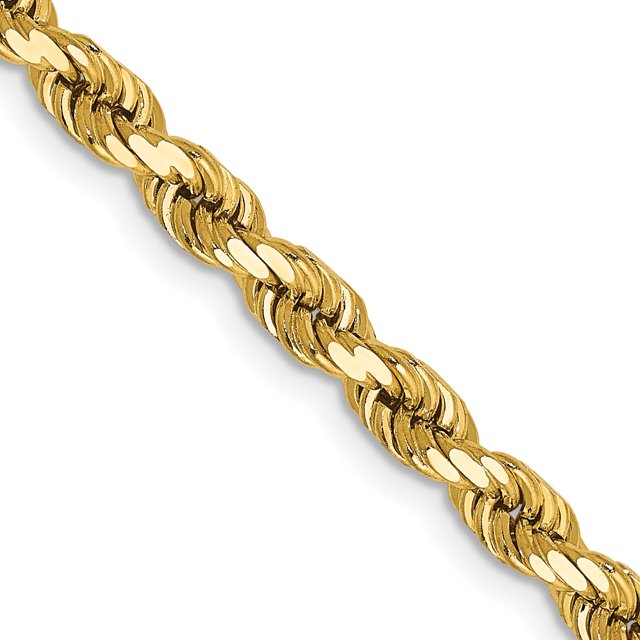 14k Yellow Gold 20 Inch 4mm Rope Chain Necklace Pendant Charm