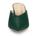 thumbnail image 2 of BLISSFUL STEP Women's Pointed Toe Chunky Heels Slides Mules Green US 6, 2 of 6