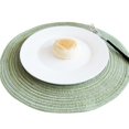 thumbnail image 1 of Ensemble de 4 Napperons Ronds Napperons Ronds en Coton Tressé pour Table de Cuisine Table à Manger Fête de Vacances, Vert, 1 of 8
