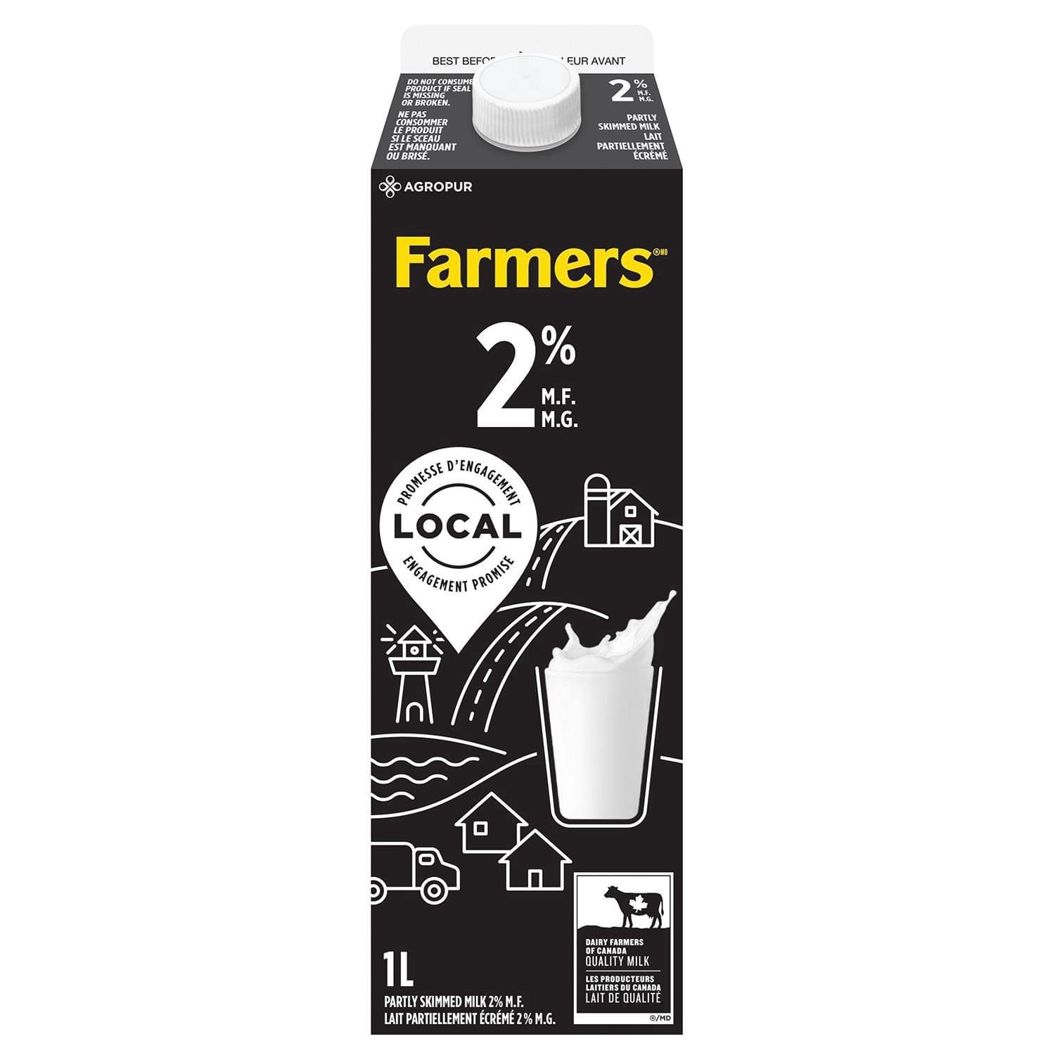 Farmers Lait 2 % Partiellement Écrémé 1L