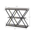 thumbnail image 3 of 3-Tier Industrial Entryway Console Table - X-Shaped Metal Frame & Open Storage Shelves, Ideal Hallway Accent Table, 3 of 9