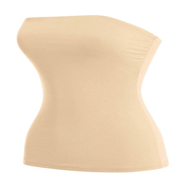 CHUANK Women‘s 2-Pack Basic Solid Stretchy Cotton Long Bandeau Tube Top