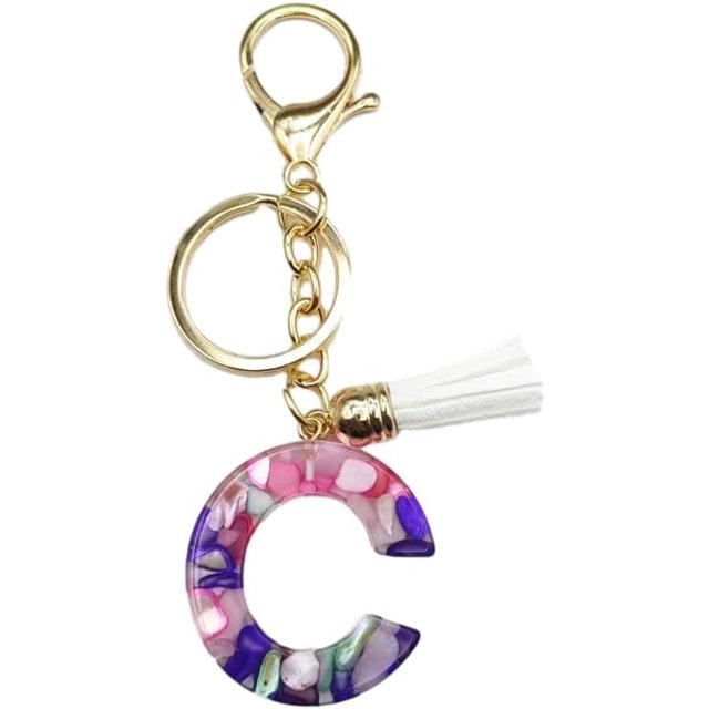 Letter Keychain,26 Letters A-Z Decorative Letter Keychain,Name Keychain for Women Girls Men Teenager Gift