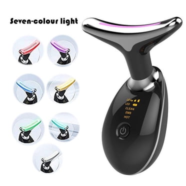 AMERTEER Red Light Therapy for Face 7 Color LED Face Skin Rejuvenation for Face & Neck Beauty Device Deplux Neck Tightening Device(White).