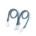 thumbnail image 1 of 2 Pieces Home Hotel Polyester Solid Color Curtain Holdback Living Room Bedroom Drape Tieback Decorative Holder Waved Rope Decor Grey Blue, 1 of 9
