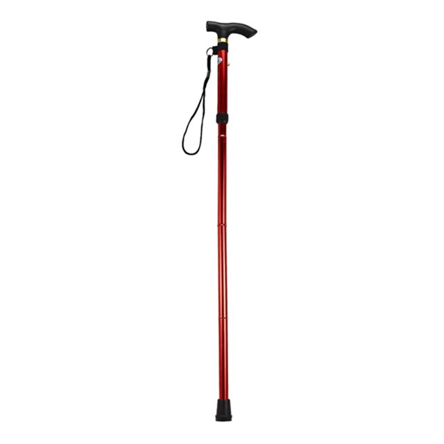Amdohai Canne Pliante en Alliage d'Aluminium Portable Bâton de Marche à Main Bâtons de Randonnée Randonnée Antidérapants 4 Sections Cannes Ajustables avec Poignée Confortable